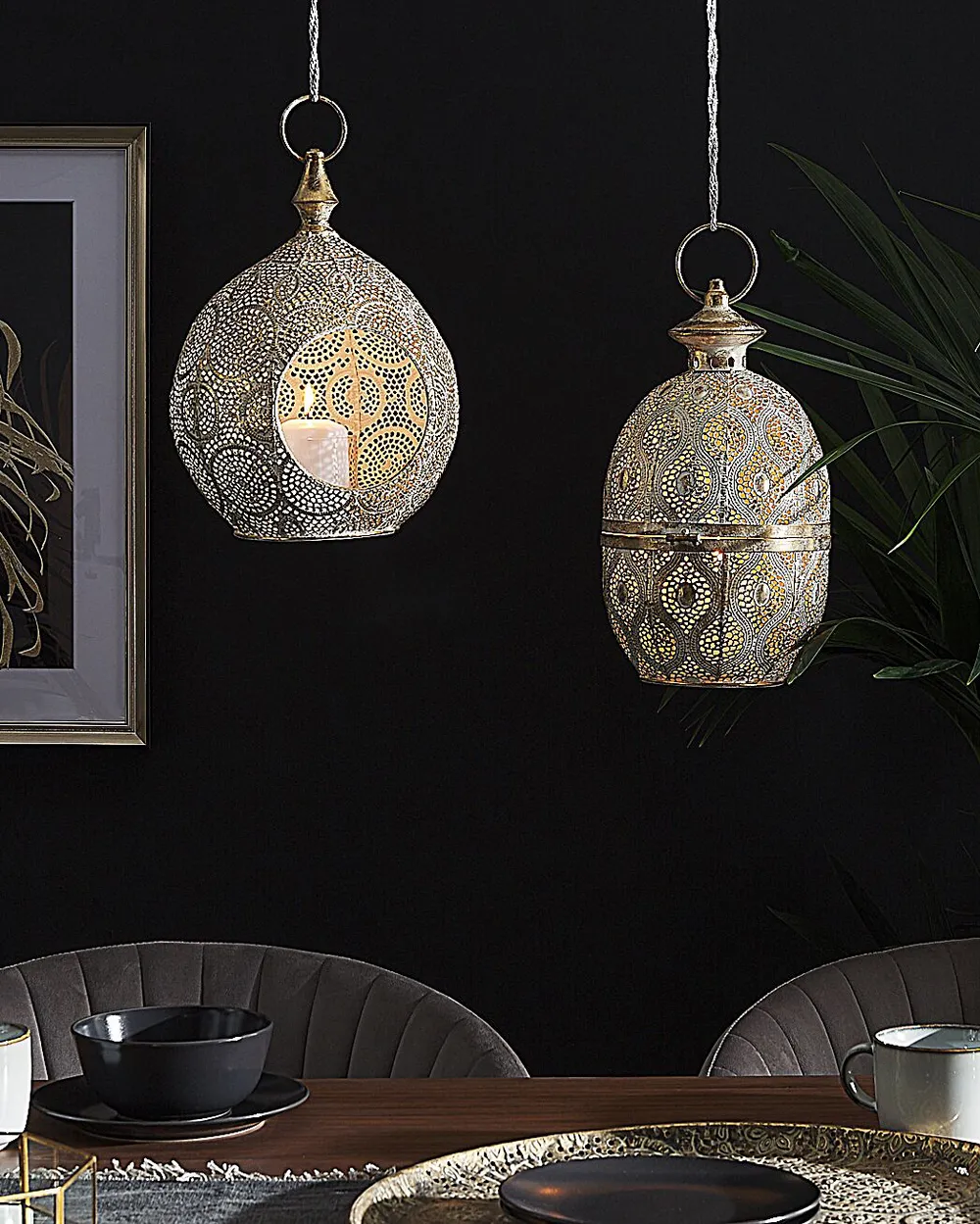 Laterne LAESO 33 cm Metall Gold