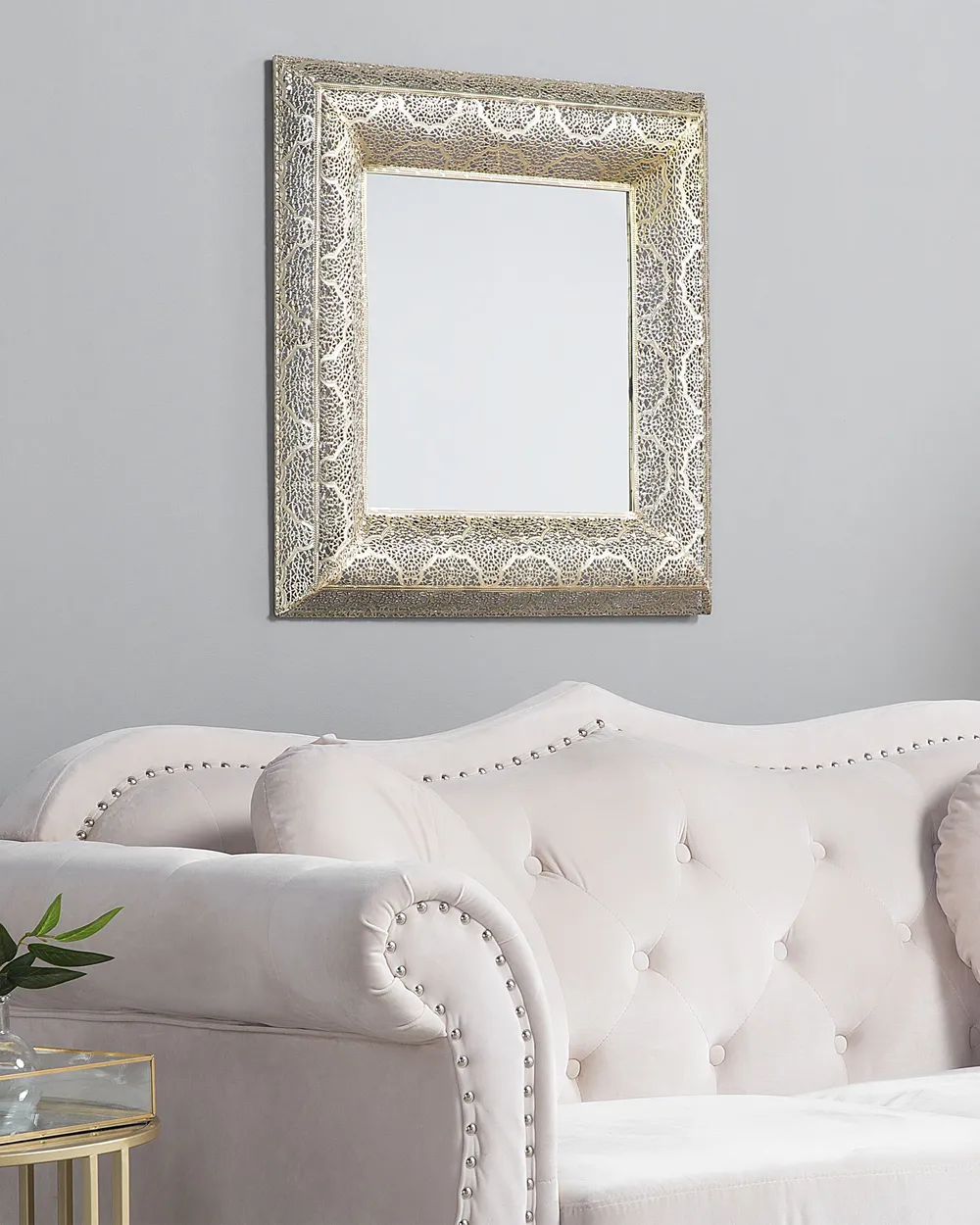 Wandspiegel PLERIN 60 cm 60 cm Metall Gold