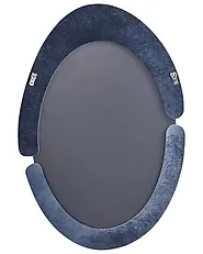 Wall Mirror MASSAY 53 cm 90 cm Velvet Dark Blue_1183997