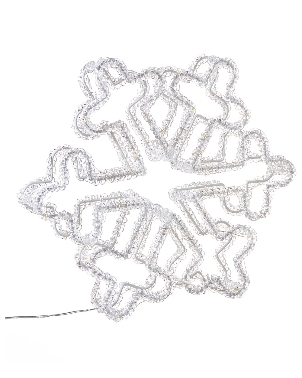 Gartendekoration LED SILVERAN 28 cm Schneeflocke Weiß_1020639