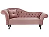 Linksseitige Chaiselongue LATTES Samtstoff Rosa