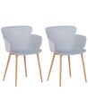 Set of 2 Dining Chairs SUMKLEY Light Grey