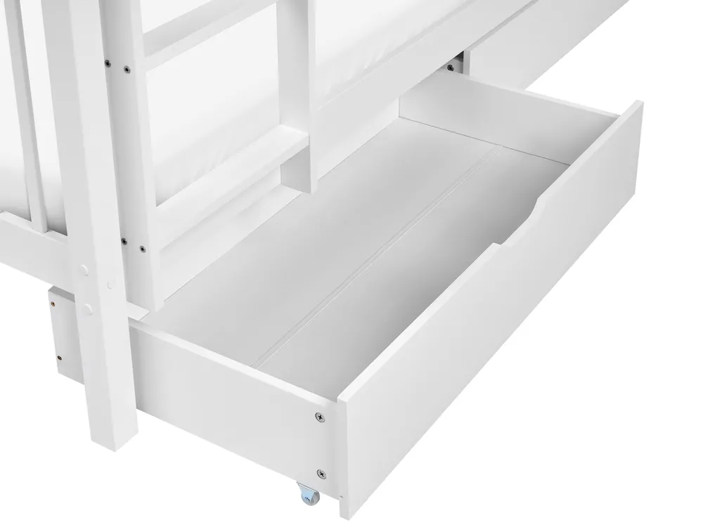Bunk Bed with Drawers REVIN Pine Wood White 90 x 200 cm (EU Single)_797097