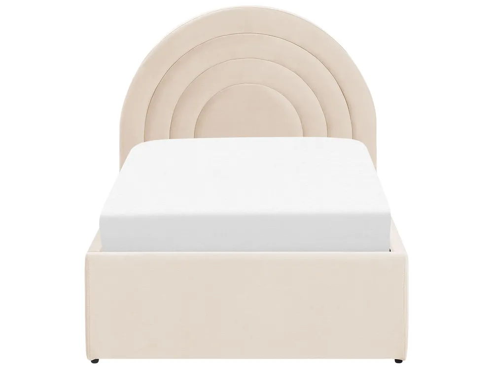 Kinderbett mit Stauraum ANET Samtstoff Beige 90 x 200 cm_876950