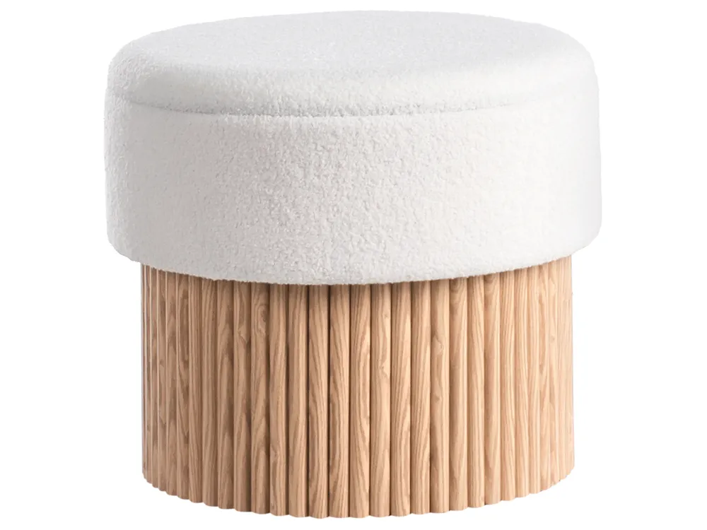 Pouf mit Stauraum RICHEY Bouclé Cremeweiß_994932