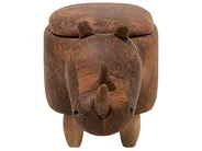 Storage Animal Stool RHINO Rhino Faux Leather Light Brown_710467