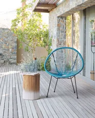 Gartenstuhl ACAPULCO II Polyrattan Blau_813797