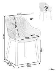 Gartenstuhl 4er Set TIGGIANO Korallenrot_1035189