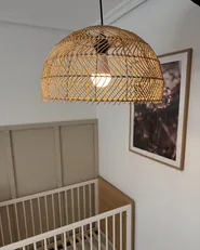 Hängeleuchte SELENGE Rattan Hellbraun_1047813