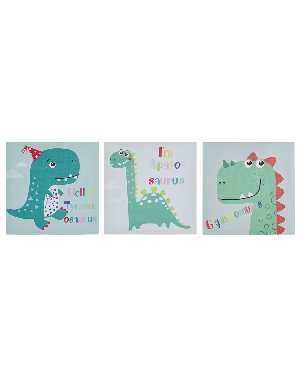 Leinwand 3er Set BINGUI 30 x 30 cm Kindermotiv Bunt