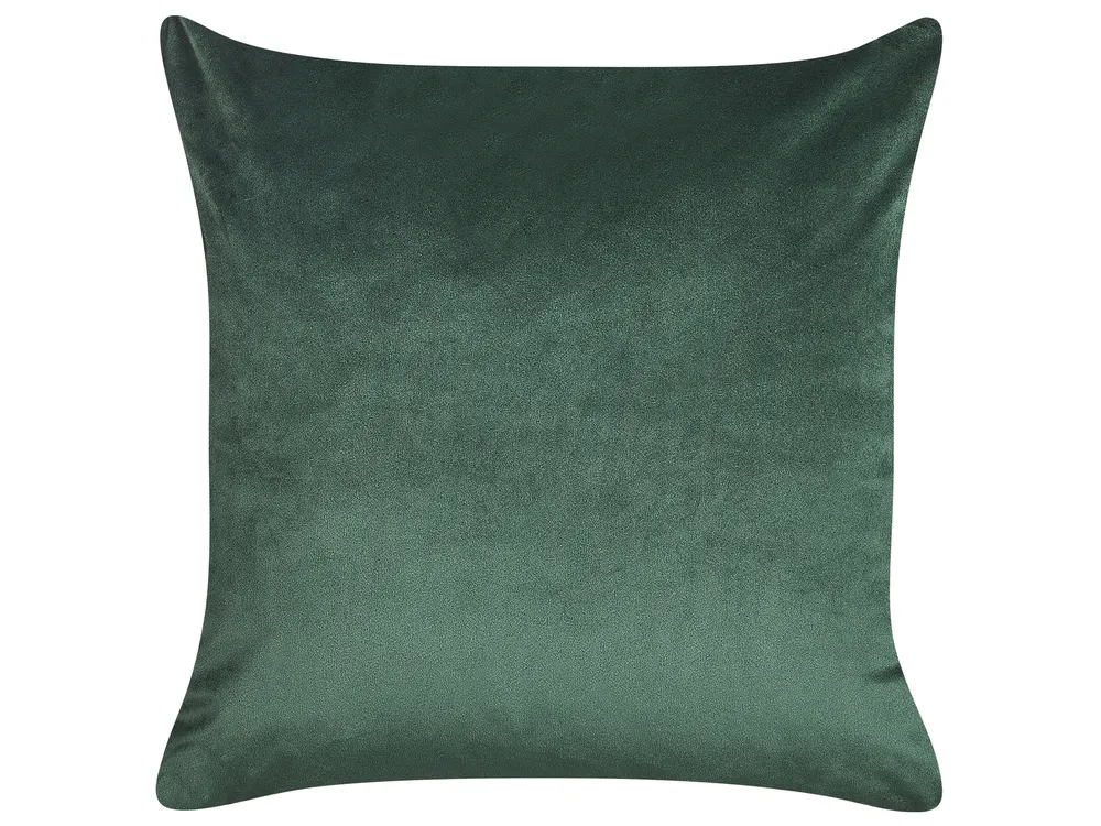 Dekokissen 2er Set PHILODENDRON 45 x 45 cm Samtstoff Smaragdgrün Abstraktes Muster_830039