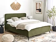 Bed Boucle VALOGNES 160 x 200 cm (EU King Size) Dark Green_1171984