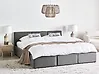 Bett mit Stauraum BOUSSE Samtstoff Dunkelgrau 180 x 200 cm