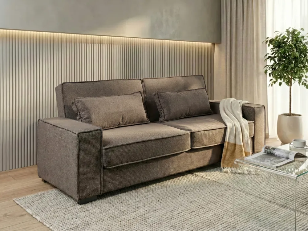 Schlafsofa 3-Sitzer AROLE Stoff Braun_1056591