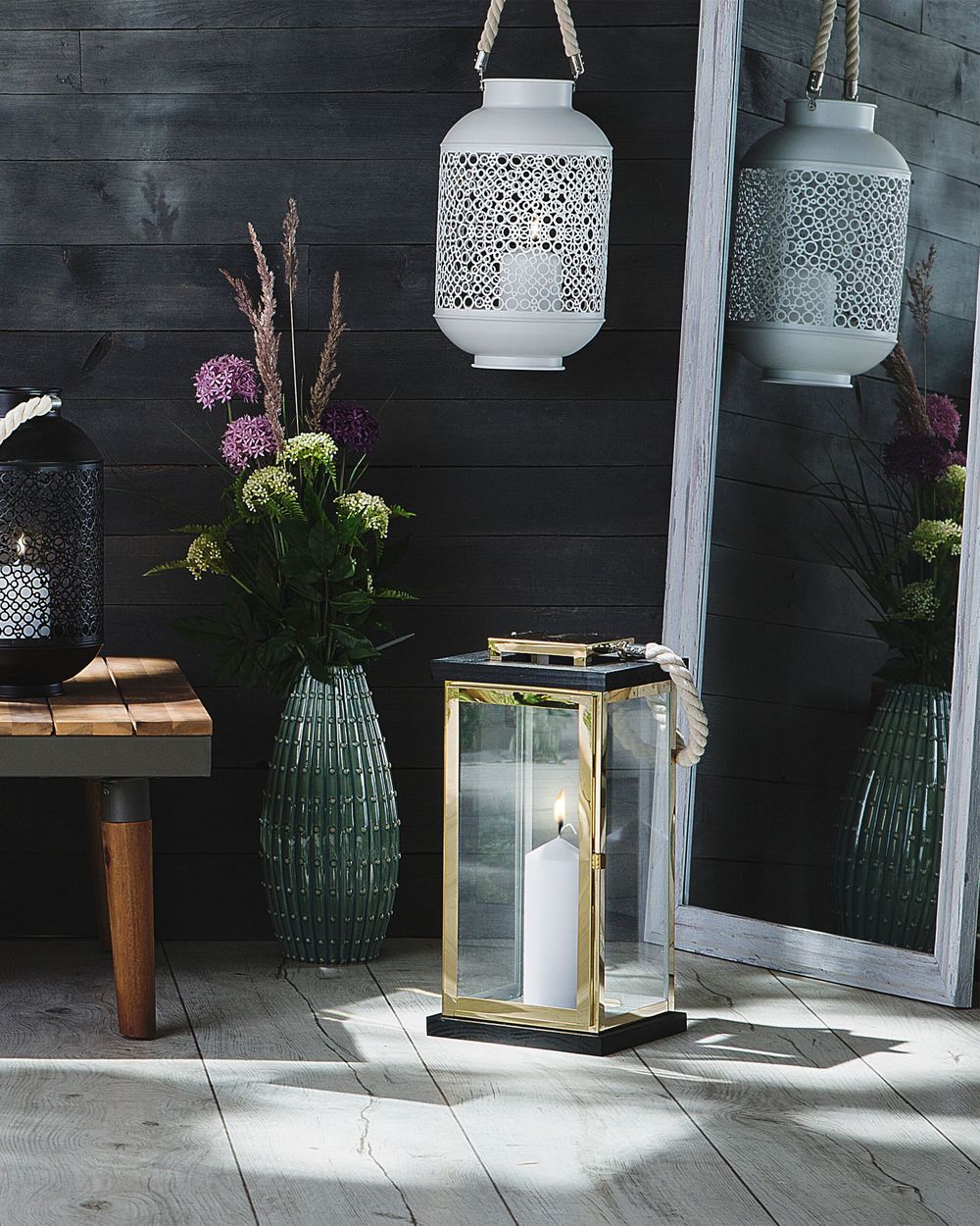 Lantern BORNEO 41 cm Metal Brass