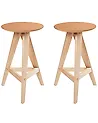 Set mit 2 Barhockern AROMA Holz Hellbraun