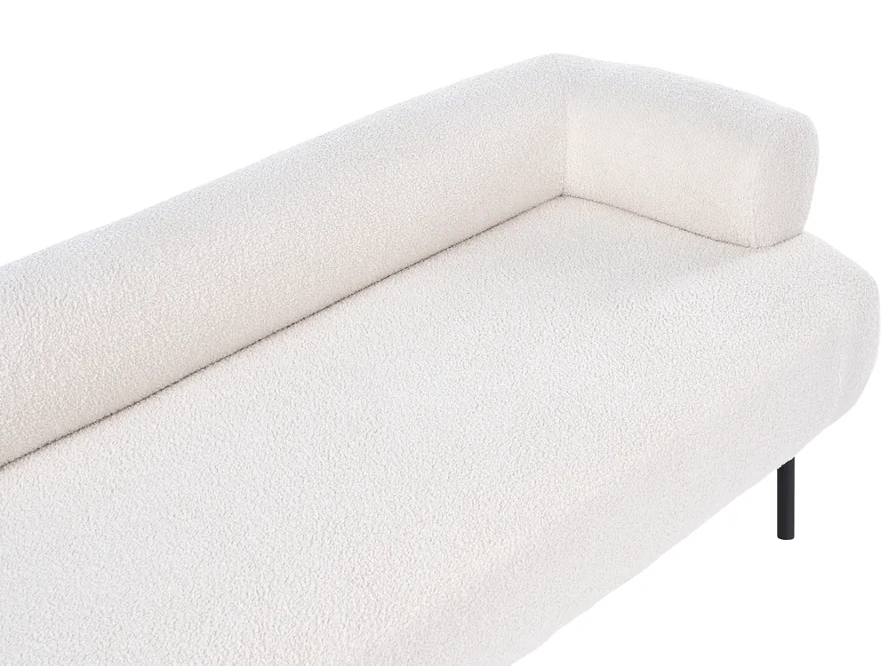 Rechtsseitige Chaiselongue MIRMANDE Bouclé Cremeweiß_1072674