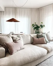 Set of 2 Decorative Cushions SASSAFRAS 30 x 45 cm Linen Light Brown Solid_942796