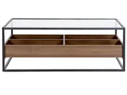 Couchtisch WACO mit Stauraum Sicherheitsglas Schwarz_825564