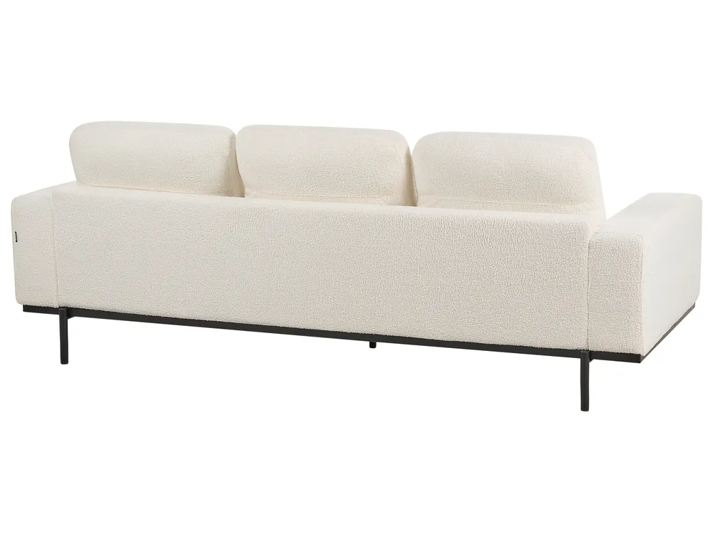 Sofa 3-Sitzer SOVIK Bouclé Cremeweiß_899690