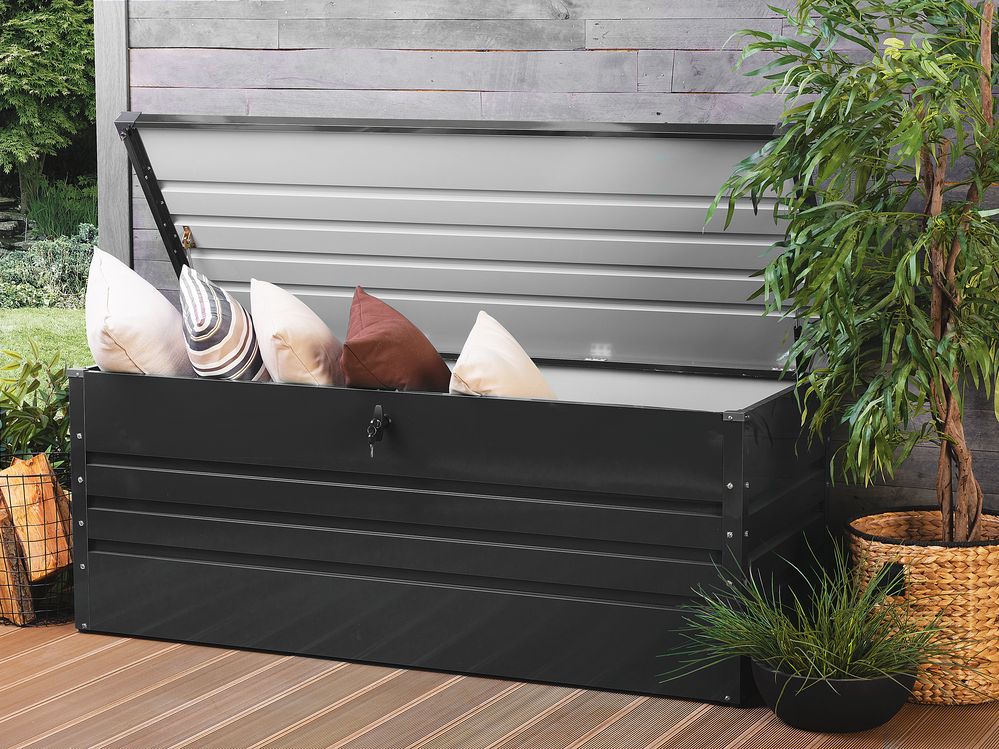 Kussenbox CEBROSA 165 cm 70 cm Metaal Grafietgrijs