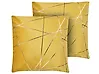 Dekokissen 2er Set PINUS 45 x 45 cm Samtstoff Gelb Geometrisches Muster