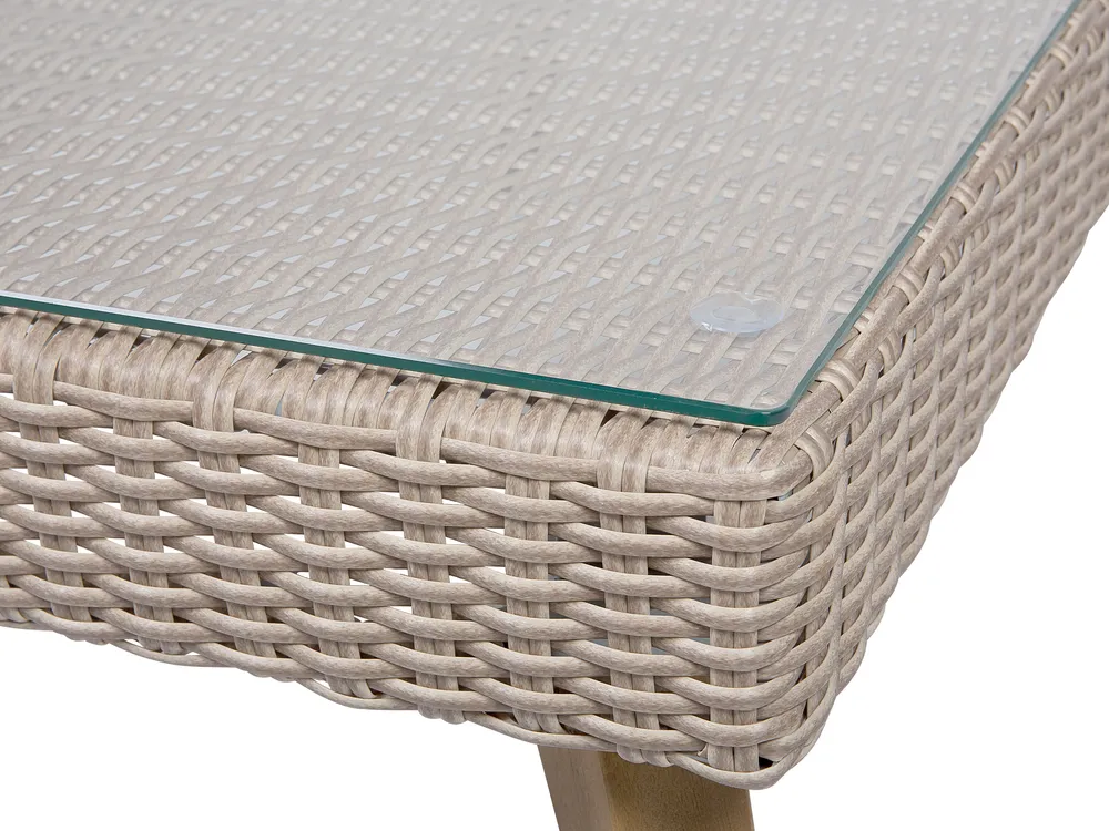 Lounge Set mit Tisch 4-Sitzer VITTORIA Polyrattan Grau_744944