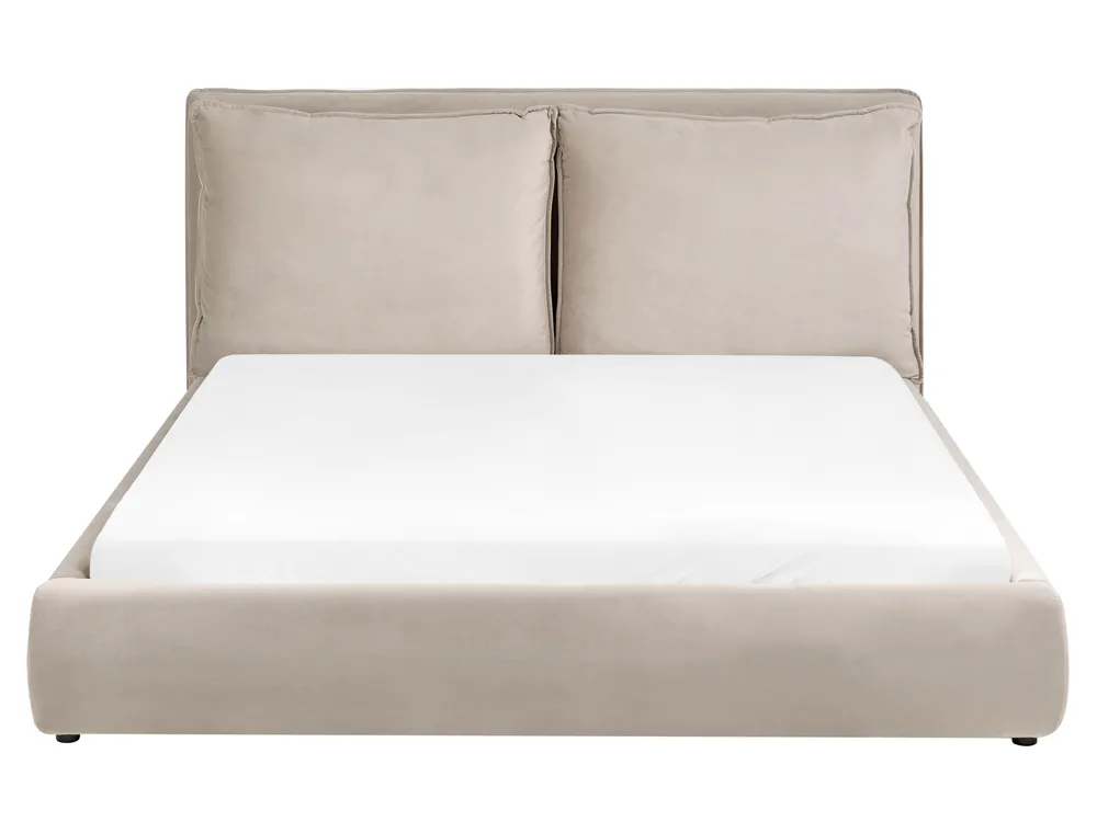 Wasserbett Samtstoff BAJONNA 160 x 200 cm Taupe_1009646