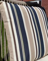 Gartenkissen 2er Set KASTOS Streifenmuster 40 x 40 cm Taupe_957890