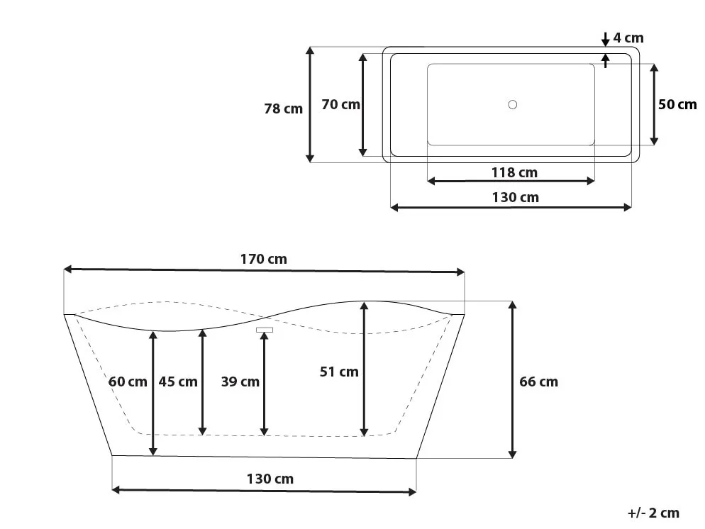 Freestanding Bathtub MARAVILLA 1700 x 780 mm White_717597