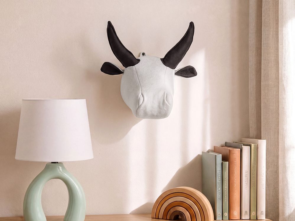 Wanddekoration für Kinder Stier GEOFFREY 24 cm Baumwolle Weiß