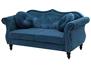 Sofa 2-Sitzer SKIEN II Samtstoff Marineblau_1161553