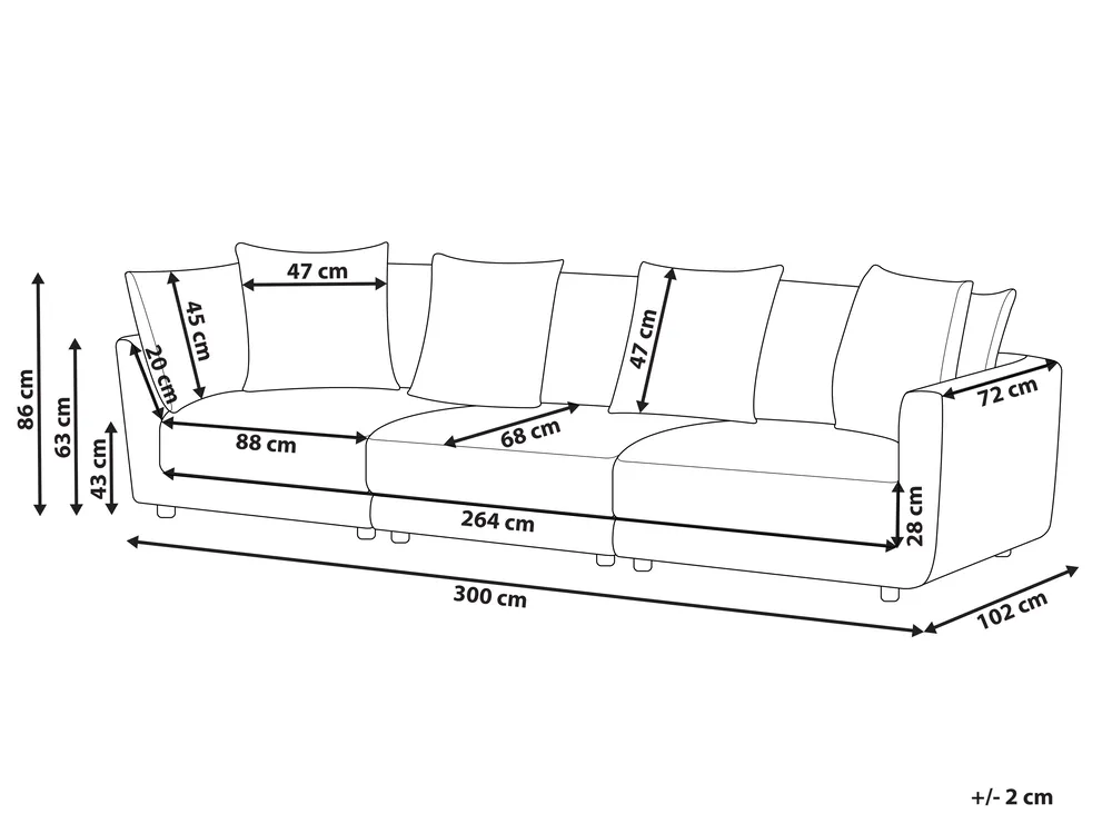 Sofa 3 Seater SIGTUNA Fabric Off-White_897698