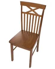 Set of 2 Dining Chairs HOUSTON Wood Brown_1124125