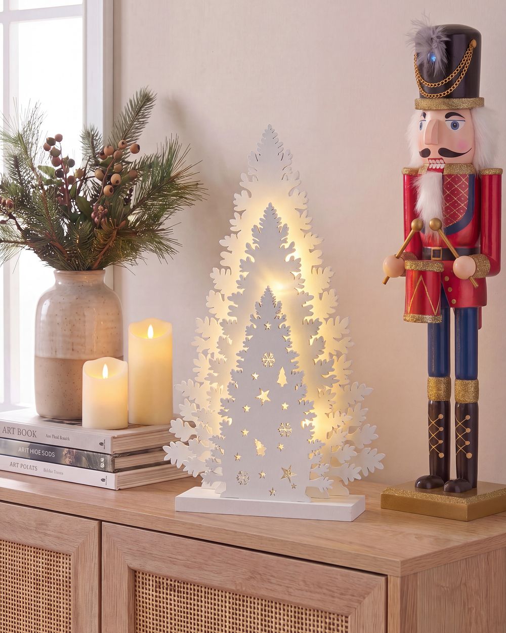 Christmas Decoration LED EMMESAN 33 cm Christmas Tree White