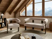 Sofa Set ILBRO Bouclé Dunkelbraun / Beige_1061191