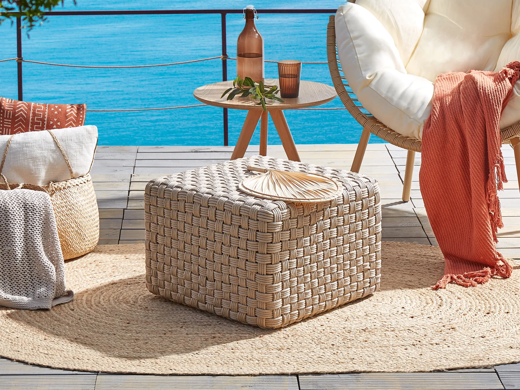 Pouf NALLI Kunststoff Taupe_939235