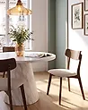 Set van 2 eetkamerstoelen HOLLY Hout Donkerbruin/off-white