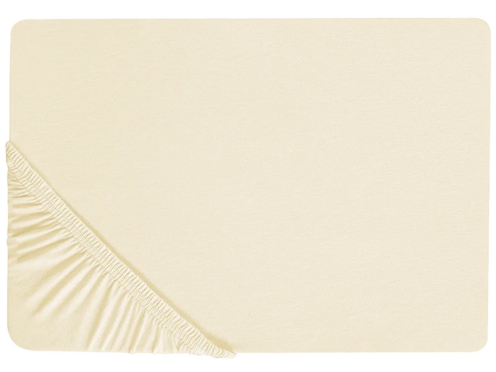 Spannbettlaken JANBU 160 x 200 cm Baumwolle Gelb
