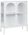 Sideboard mit Glastüren SARRE 90 cm Metall Weiß