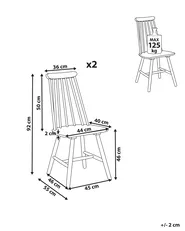 Esszimmerstuhl 2er Set BURBANK Holz Weiß_816792