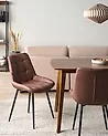 Esszimmerstuhl 2er Set MELROSE Kunstleder Braun