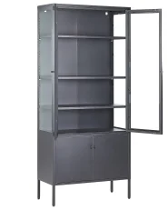 Glass Display Cabinet OXTED 80 cm Metal Black_850458