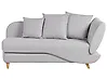 Rechtsseitige Chaiselongue MERI mit Stauraum Kunstleinen Hellgrau