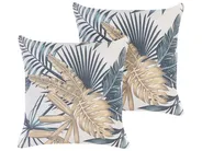 Dekokissen 2er Set TAGETES 45 x 45 cm Bunt Pflanzenmuster_810784