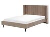 Bett mit Lattenrost Samtstoff VILLETTE 160 x 200 cm Taupe
