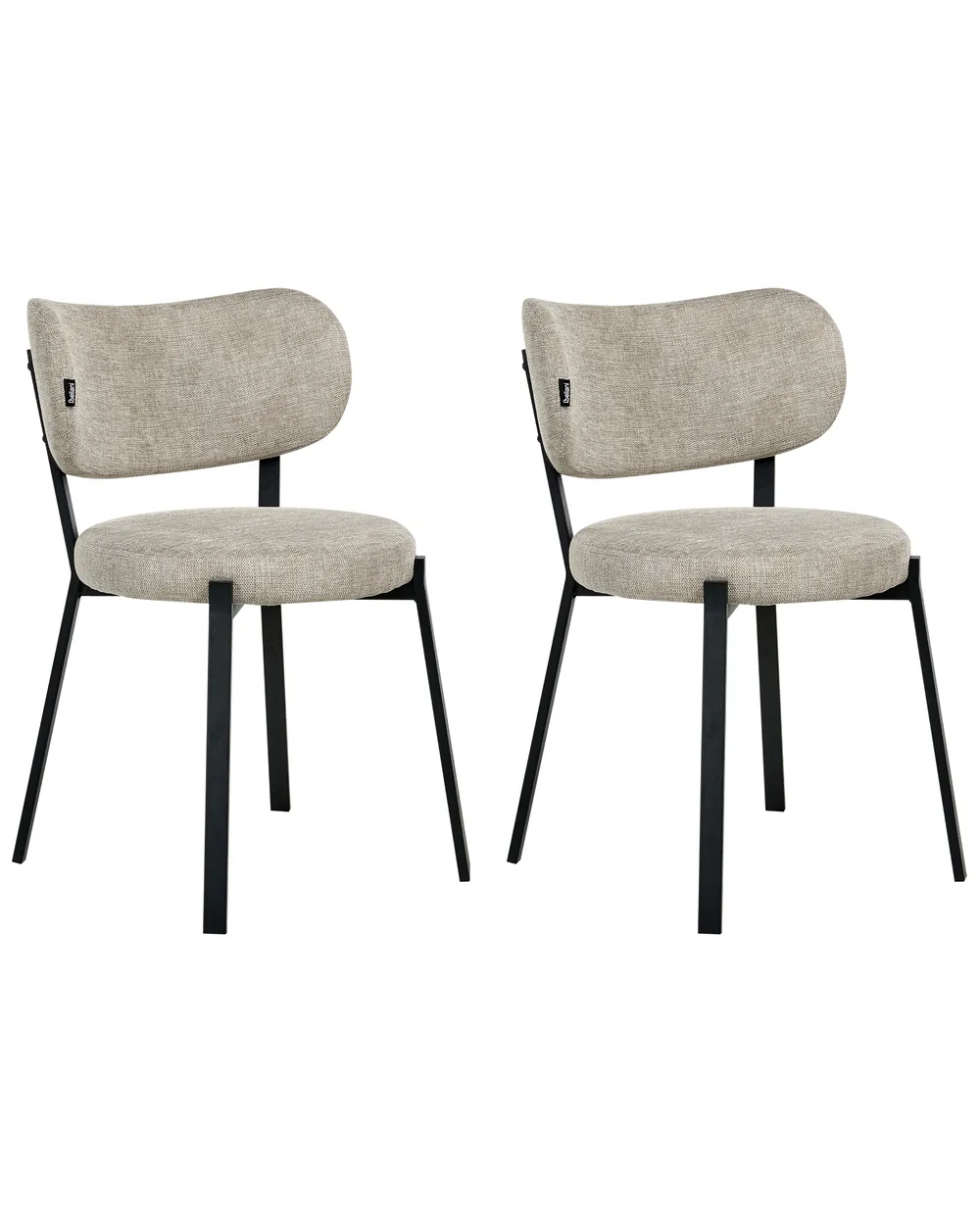 Esszimmerstuhl 2er Set BRONTE Stoff Beige