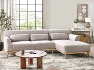 Ecksofa 3-Sitzer SIMOS Stoff Hellgrau linksseitig_927994