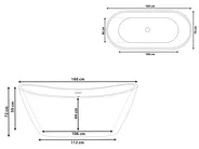 Freistehende Badewanne ANTIGUA 160 x 76 cm Rot_828426