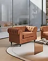 Sessel CHESTERFIELD Samtstoff Goldbraun